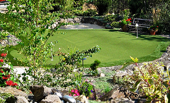 image of putting green with humps