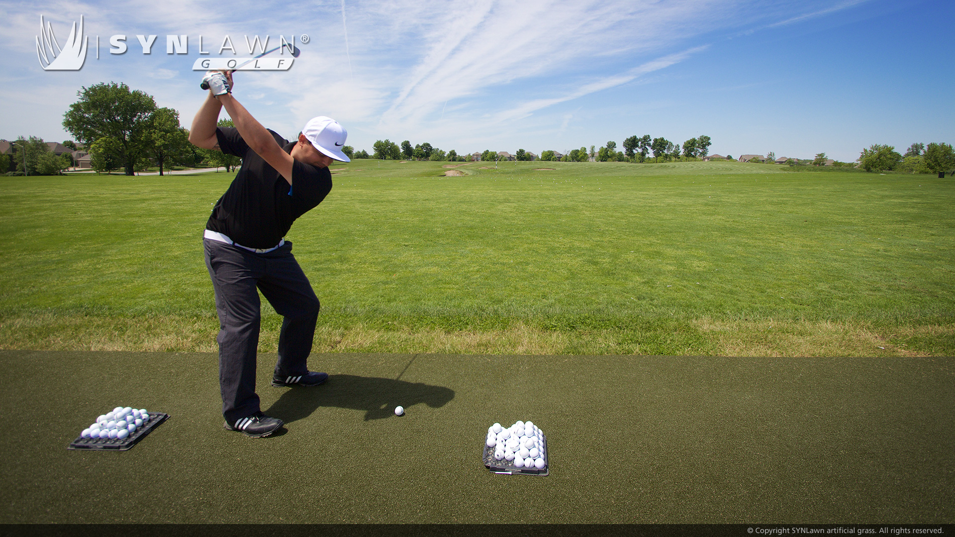 image of artificial golf tee line grass