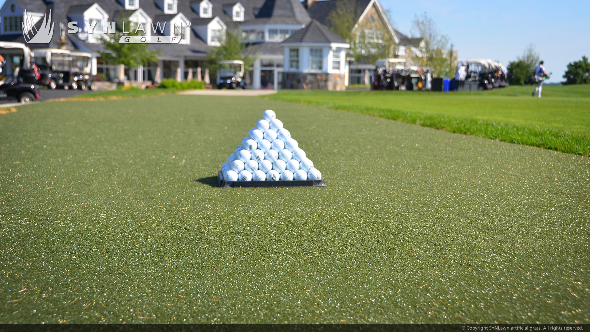 image of artificial golf tee line grass