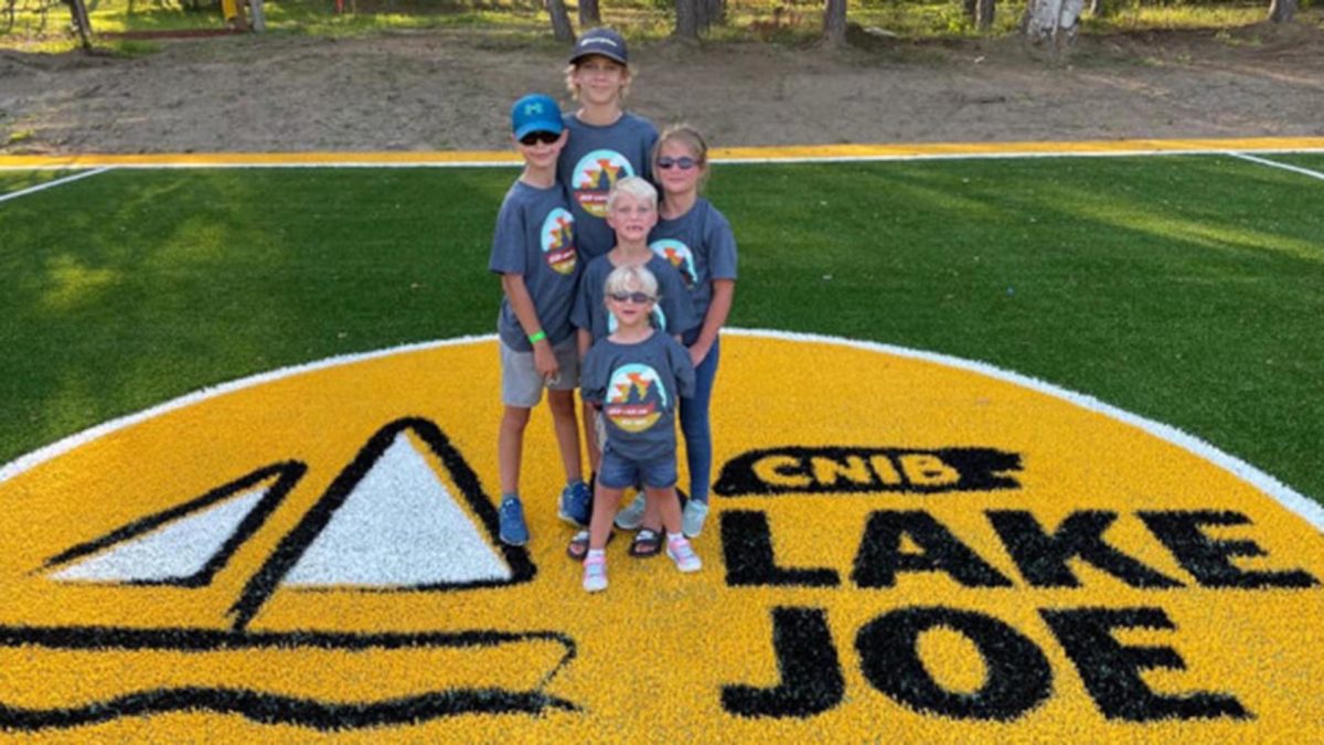image of SYNLawn Southern Ontario installs mini golf course for the visually impaired and blind at CNIB Lake Joseph Canada